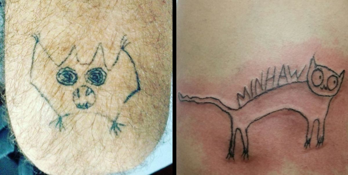 Les gens la paient pour des tatouages horribles aucunement professionnels